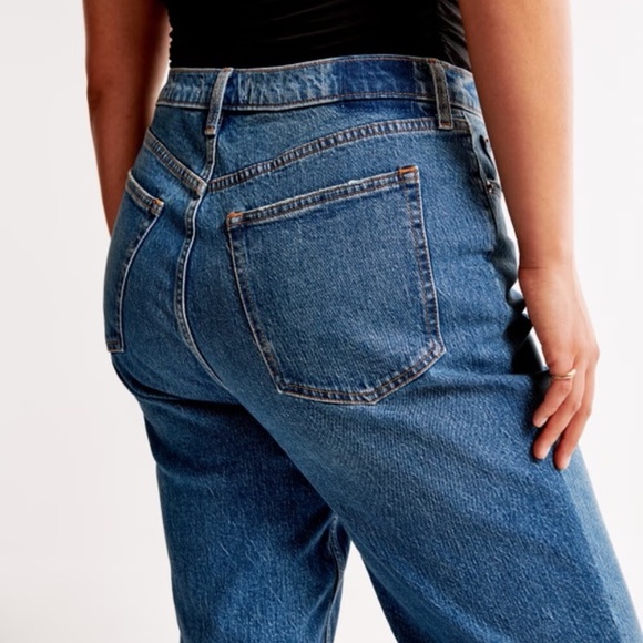 Abercrombie & Fitch 90s straight ultra high rise curve love denim jeans 27/4XS - Picture 2 of 6